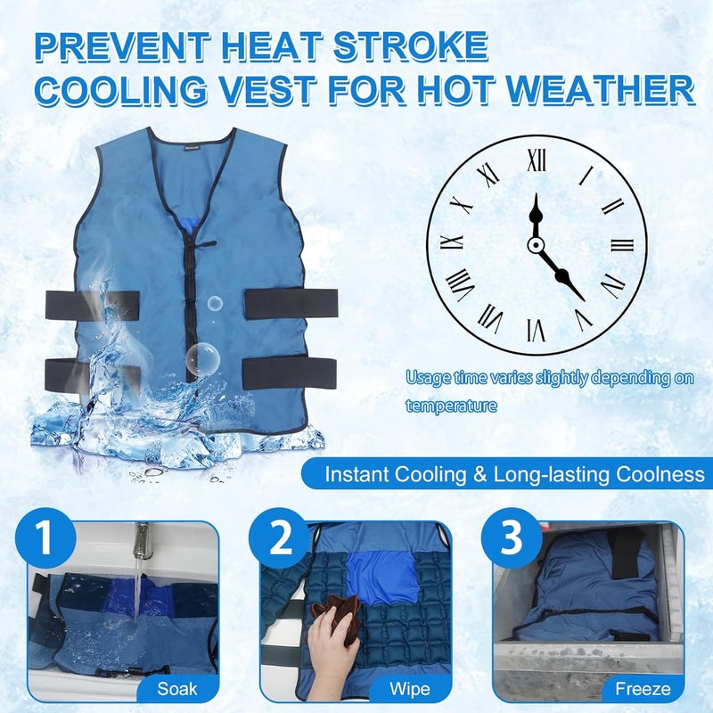 Blobuste Cooling Vest with Ice Packs, Adjustable Reusable Ice Cell Jacket for Men Women, for Outdoor Sports, Work, Hiking - Image 3